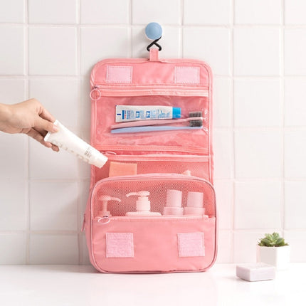 Travel Large-Capacity Storage Portable Portable Waterproof Cosmetic Wash Storage Bag, Size:24 × 20 × 9.5 cm(Pink Stripes)-garmade.com