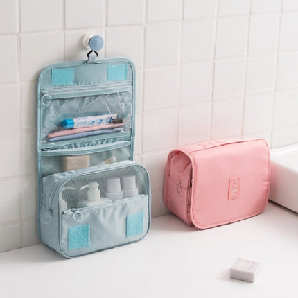 Travel Large-Capacity Storage Portable Portable Waterproof Cosmetic Wash Storage Bag, Size:24 × 20 × 9.5 cm(Pink Stripes)-garmade.com