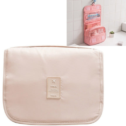Travel Large-Capacity Storage Portable Portable Waterproof Cosmetic Wash Storage Bag, Size:24 × 20 × 9.5 cm(Beige)-garmade.com