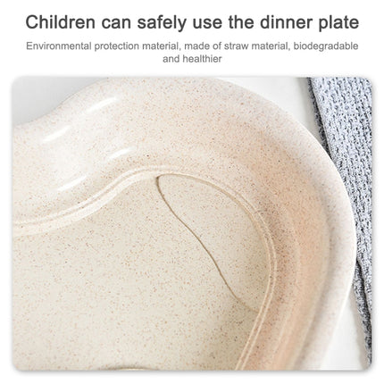 Children Tableware Baby Kindergarten Divided Plate(Beige Yellow)-garmade.com