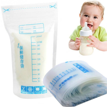 30 PCS 250ml Milk Storage Bag Fresh Breast Milk Storage Bag(Transparent)-garmade.com