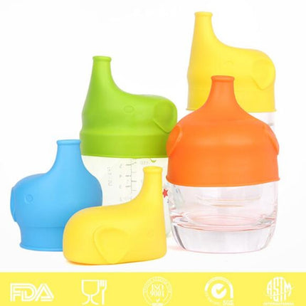 2 PCS Food Grade Silicone Soft Bottle Cap Straw Accessories Elephant Spill Proof Leak Proof Bottle Cap(Yellow)-garmade.com