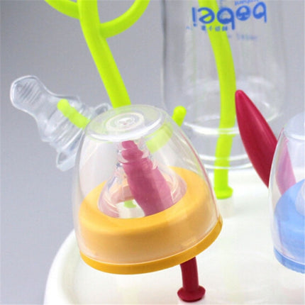 bobei elephant Portable Detachable Tree Baby Bottle Draining Rack Cleaning Dryer Infant Milk Cup Nipple Pacifier Holder (Random Color Delivery)-garmade.com