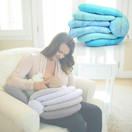 Baby Feeding Pillow Multi-functional Newborn Baby Breastfeeding Artifact Anti-vomiting Crib(Light Blue)-garmade.com