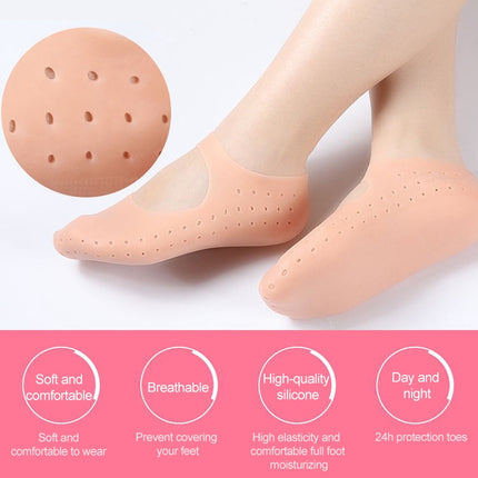 Silicone Sailboat Socks Foot Heel Anti-cracking Sleeve Anti-drying Beach Home Socks, Size:M(36-38)(Pink)-garmade.com