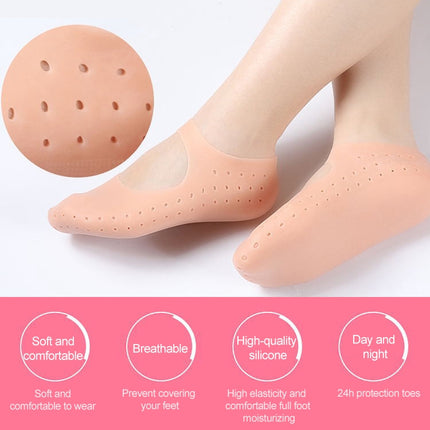 Silicone Sailboat Socks Foot Heel Anti-cracking Sleeve Anti-drying Beach Home Socks, Size:L(39-41)(Skin Color)-garmade.com