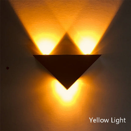 9W LED Triangle Wall Light Interior Corridor Aisle Lights(Yellow Light)-garmade.com