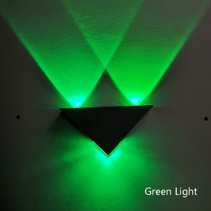 9W LED Triangle Wall Light Interior Corridor Aisle Lights(Green Light)-garmade.com
