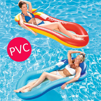 Adult Floating RowLounge Chair Water Toy Inflatable Bed with Armrest Hammock Back, Size: 160 x 90cm(Noble Red)-garmade.com