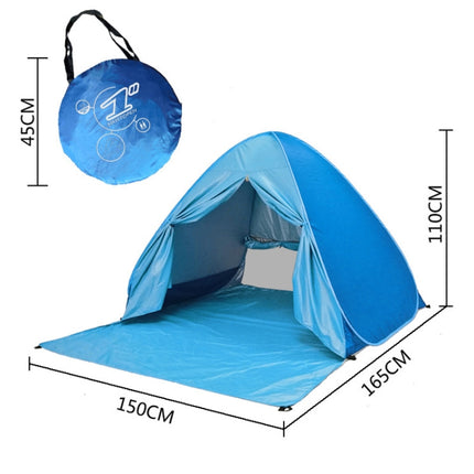 With Curtain Automatic Instant Pop Up Tent Potable Beach Tent, Size: 150x165x110cm(Orange with Yellow)-garmade.com
