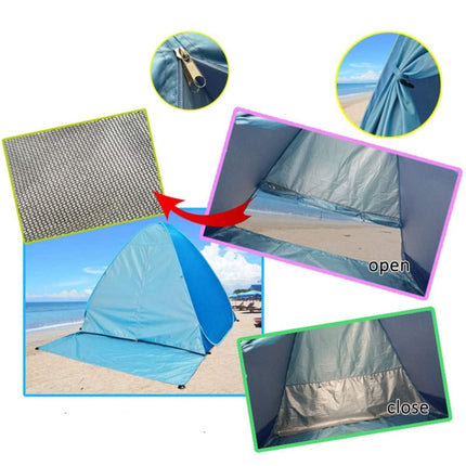 With Curtain Automatic Instant Pop Up Tent Potable Beach Tent, Size: 200x165x130cm(Blue)-garmade.com