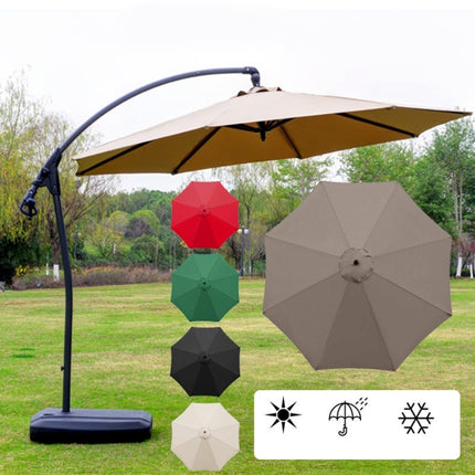 Polyester Parasol Replacement Cloth Round Garden Umbrella Cover, Size: 2.7m 8 Ribs(Black)-garmade.com