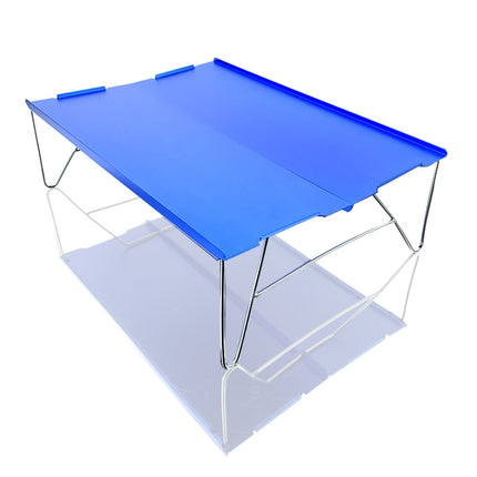 Outdoor Portable Mini Aluminum Table Ultralight Folding Picnic Table Camping Self-Driving Fishing Barbecue Small Coffee Table(Blue)-garmade.com
