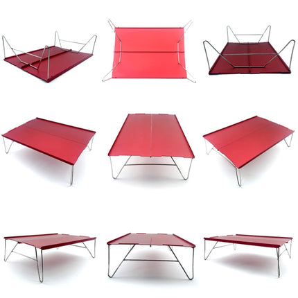 Outdoor Portable Mini Aluminum Table Ultralight Folding Picnic Table Camping Self-Driving Fishing Barbecue Small Coffee Table(Brown)-garmade.com