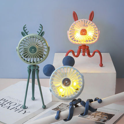 Mini Octopus Night Light Fan Children Cute Baby Carriage Portable USB Charging Fan Random Style Colour Delivery-garmade.com