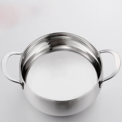 Si Gang 24CM Stainless Steel Drum-shaped Large-capacity Extra Thick Soup Pot, Size:24 CM-garmade.com