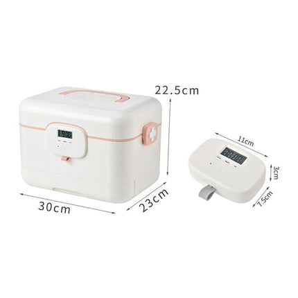 Family Loaded Portable Medicine Large Capacity Small Creative Medicine Box With Smart Display Can Be Timed(Gray)-garmade.com