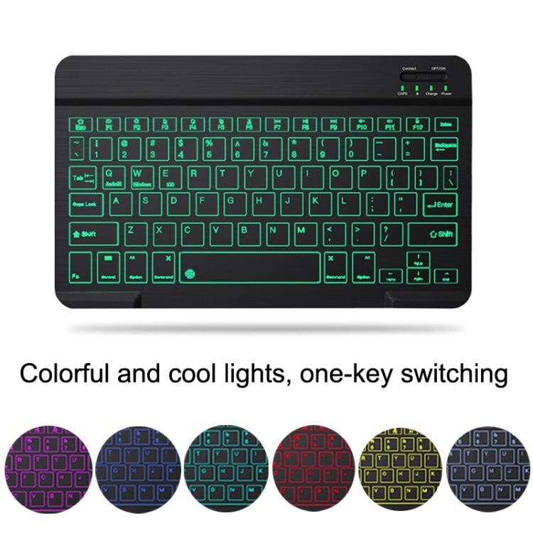10 Inch RGB Colorful Backlit Bluetooth Keyboard And Mouse Set For Mobile Phone / Tablet(Black)-garmade.com
