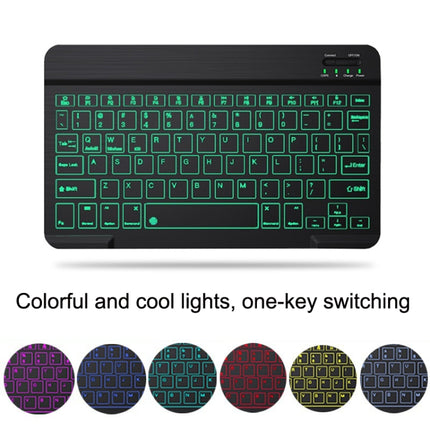 10 Inch RGB Colorful Backlit Bluetooth Keyboard And Mouse Set For Mobile Phone / Tablet(White)-garmade.com