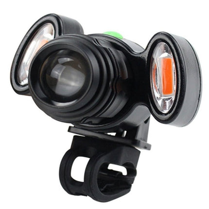 Bicycle Headlight Mountain Bike USB Charging Warning Light(Black)-garmade.com