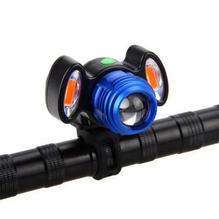 Bicycle Headlight Mountain Bike USB Charging Warning Light(Blue)-garmade.com