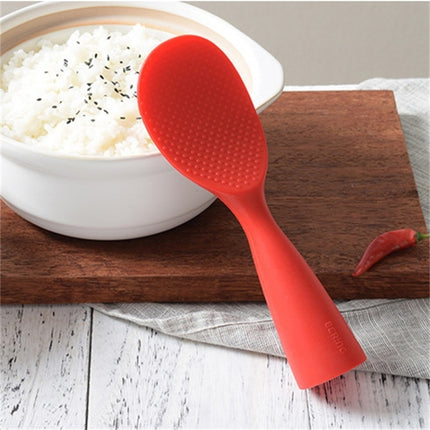 Food Grade Silicone High Temperature Resistant Rice Spoon(Red)-garmade.com