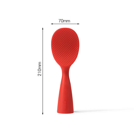 Food Grade Silicone High Temperature Resistant Rice Spoon(Red)-garmade.com