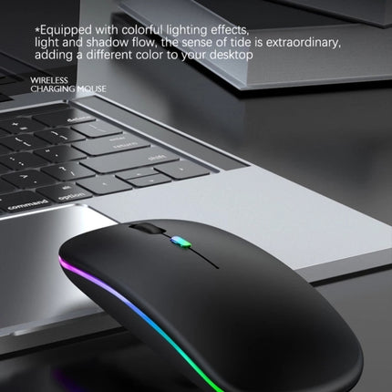 3 Keys RGB Backlit Silent Bluetooth Wireless Dual Mode Mouse (Grey)-garmade.com