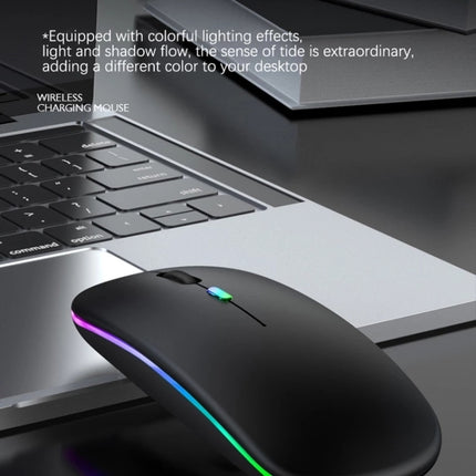 3 Keys RGB Backlit Silent Bluetooth Wireless Dual Mode Mouse (Silver)-garmade.com