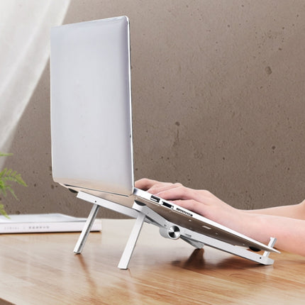 Oatsbasf X02 Laptop Heightening Bracket Portable Storage Folding Adjustable Hanging Radiator(White)-garmade.com
