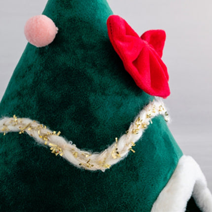 Three-dimensional Sponge Christmas Hat Shaped Pet Bed Nest Warmth Supplies, Size:Small 38x45cm(Green)-garmade.com