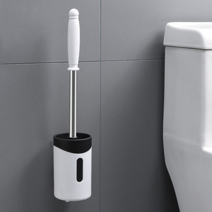 Stainless Steel Wall-mounted Home Soft Brush Toilet Brush(White)-garmade.com