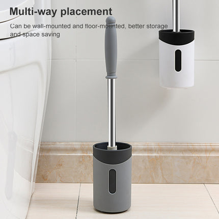 Stainless Steel Wall-mounted Home Soft Brush Toilet Brush(White)-garmade.com