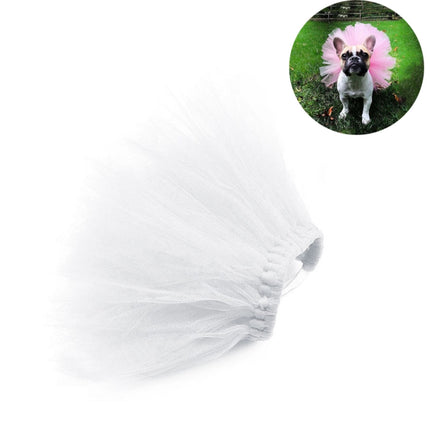 Summer Pet Dress Up Half-length Mesh Skirt, Size:M(White)-garmade.com