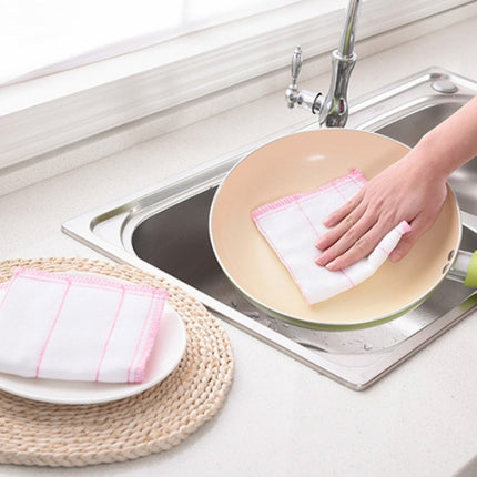 20 PCS Bamboo Fiber Dish Cloth Household Rag Eight-layer Thickened Non-stick Oil Cleaning Rag Random Color(30x30)-garmade.com