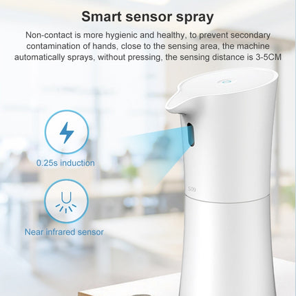 Intelligent Sterilization and Disinfection No-hand Washing Automatic Sensor Soap Dispenser Alcohol Washing Machine(White English Version)-garmade.com