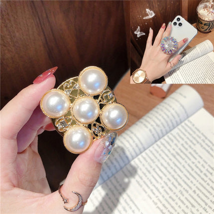 2 PCS Lazy Man Live Shooting Mobile Phone Rotating Ring Buckle Holder, Style:Five Pearl-garmade.com