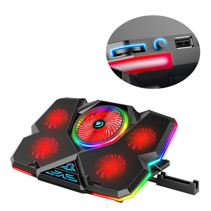 CoolCold 5V Speed Control Version Gaming Laptop Cooler Notebook Stand,Spec: Red Symphony-garmade.com