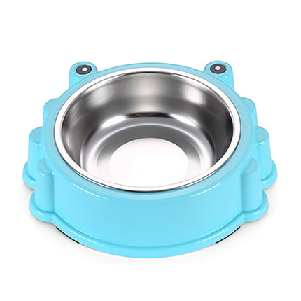 Cartoon Animal Type Stainless Steel Pet Dog Single Bowl(Blue)-garmade.com