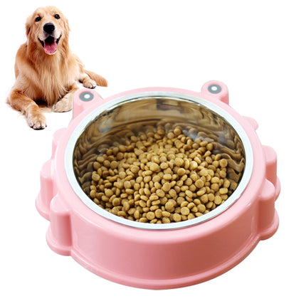 Cartoon Animal Type Stainless Steel Pet Dog Single Bowl(Red)-garmade.com