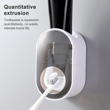 Automatic Toothpaste Squeezing Wall-mounted Toothpaste Rack(White+Ocean Blue)-garmade.com