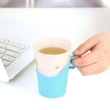 10 PCS Disposable Paper Cup Holder Plastic Anti-scald Heat Insulation Cup Holder Random Color Delivery-garmade.com
