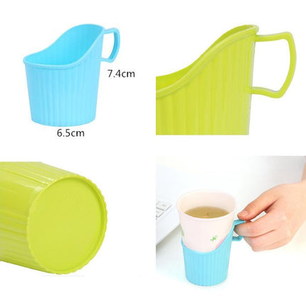 10 PCS Disposable Paper Cup Holder Plastic Anti-scald Heat Insulation Cup Holder Random Color Delivery-garmade.com
