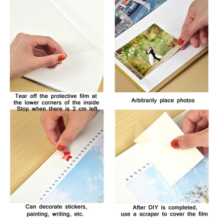 Retro Art DIY Handmade Photo Album Self-Adhesive Film Album, Style： 18 inch Landscape(20 White Card Inner Pages)-garmade.com