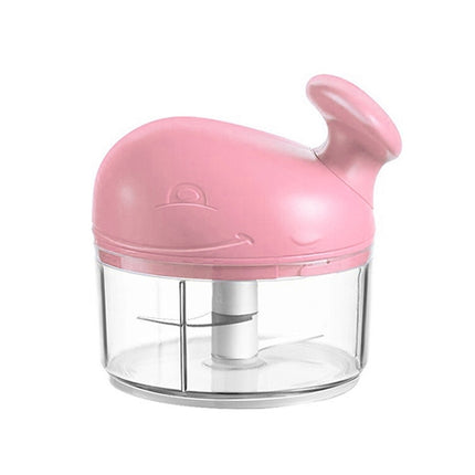 Home Kitchen Cartoon Whale Shape Hand-pulled Mini Garlic Puller Multi-function Chili Pepper Mincer(Pink)-garmade.com