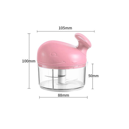 Home Kitchen Cartoon Whale Shape Hand-pulled Mini Garlic Puller Multi-function Chili Pepper Mincer(Pink)-garmade.com