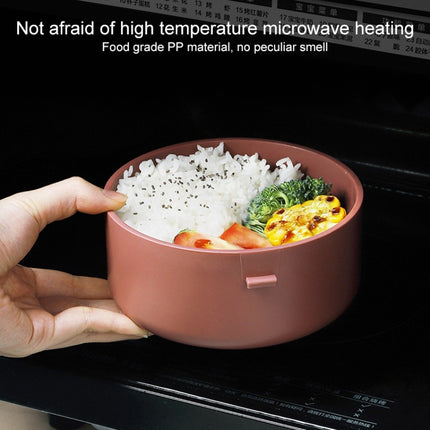 Round Portable Insulation Partitioned Lunch Box Student Office Workers Heated Microwave Oven Bento Box, Style:Single Layer(Red)-garmade.com