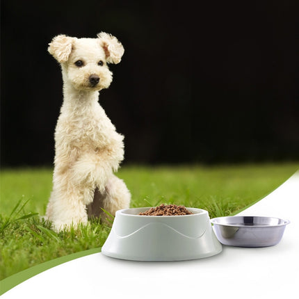 Pet Food Bowl Stainless Steel Dog Cat Dual-use Bowl(Blue)-garmade.com