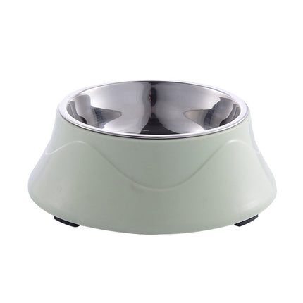 Pet Food Bowl Stainless Steel Dog Cat Dual-use Bowl(Green)-garmade.com