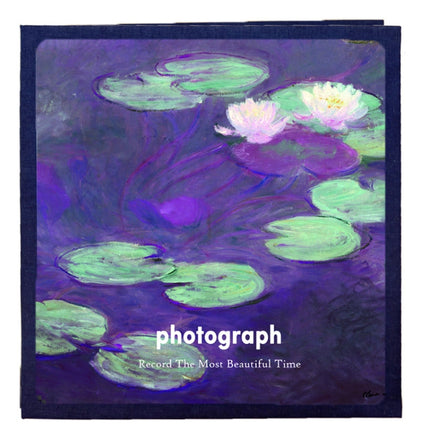 Art Retro DIY Pasted Film Photo Album Family Couple Commemorative Large-Capacity Album, Colour:18 inch Water Lily(20 White Card Inner Pages)-garmade.com